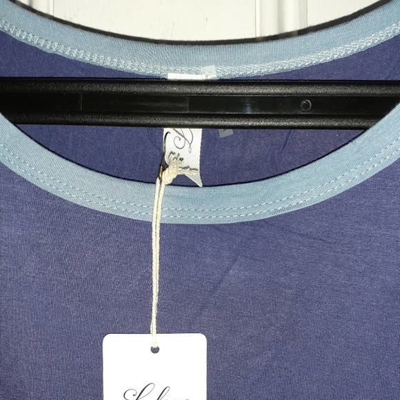 Blue color block cutout oversized tee S J Love - Picture 4 of 6